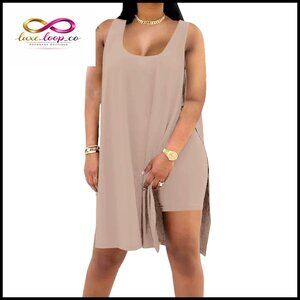 Plus Size 2 Piece Set Sleeveless Tunic Top and Biker Shorts Tracksuit